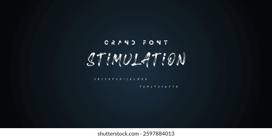 Hand drawn textured brush strokes vector letters set.