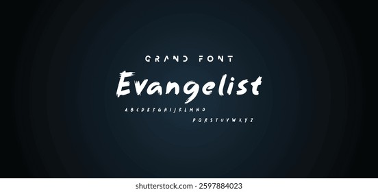 Hand drawn textured brush strokes vector letters set.