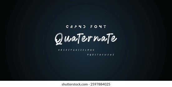 Hand drawn textured brush strokes vector letters set.