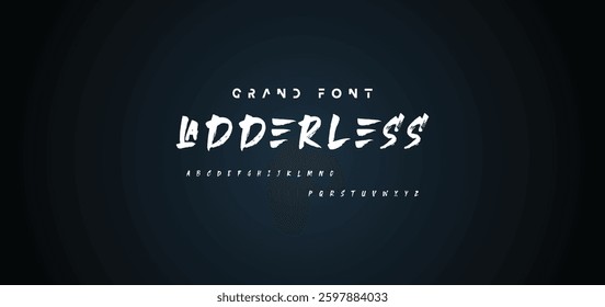 Hand drawn textured brush strokes vector letters set.