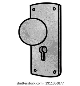 hand drawn textured cartoon doodle of a door handle