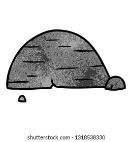 hand drawn textured cartoon doodle of grey stone boulder