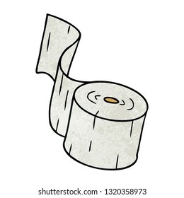 hand drawn textured cartoon doodle of a toilet roll