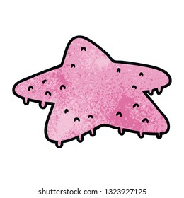 hand drawn textured cartoon doodle of a star fish