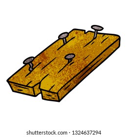 handgezeichnete, strukturierte Kartoondoodle aus Nägeln an Bord