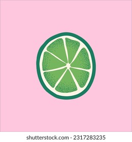 Hand drawn Textured Lime Illustration