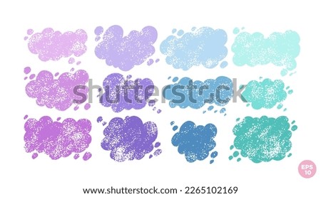 Hand drawn textured speech bubble set. Cloud shape backgrounds. Call out collection as backdrops for messages, banners, phrases, quotes.