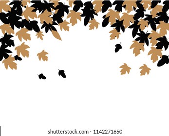 Hand drawn textures. Autumn theme. Transparent background. Vector