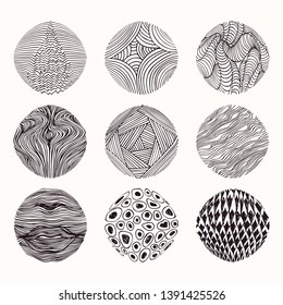 Hand drawn textures and brush strokes. Artistic collection of handcrafted design elements. Natural graphic patterns, wavy line textures, paint dabs, abstract backgrounds for prints, poster templates.