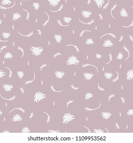Hand drawn textures and brushes abstract vector endless doodle illustration for background of design elements: flower, twig, brush strokes, paint dabs, abstract backgrounds, seamless patterns
