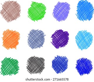 Hand drawn textures. Freehand drawing elements.  Pencil sketch drawing technique. Vector illustration.