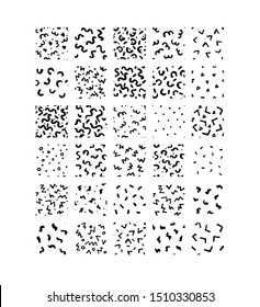 Hand drawn textures. Isolated vector illustration. Seamless pattern. Set of  background texture abstract shapes, memphis design. Ornament in grunge style. 