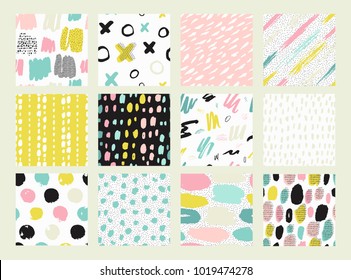 Hand Drawn textures made with ink. Isolated. Vector Illustration. Pastel hand drawn texture.