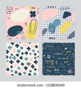 Hand Drawn textures made with ink. Isolated. Vector Illustration. Pastel hand drawn texture.