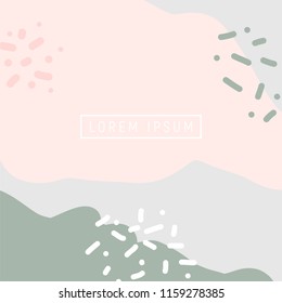 Hand drawn textures, memphis style. Pastel colors. Abstract vector background.
