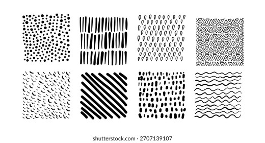 hand drawn textures set abstract vector backgrounds