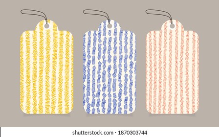 Hand drawn textures style tags set. labels Vector design