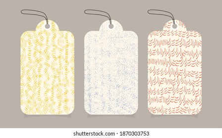 Hand drawn textures style tags set. labels Vector design