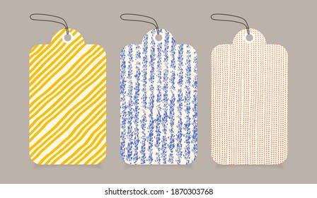 Hand drawn textures style tags set. labels Vector design
