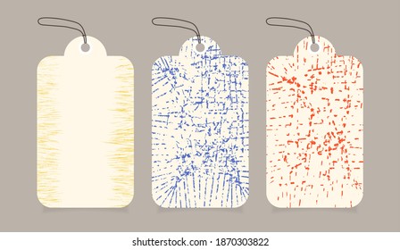 Juego de etiquetas de estilo de texturas dibujadas a mano. diseño de vectores