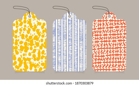 Hand drawn textures style tags set. labels Vector design