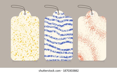 Hand drawn textures style tags set. labels Vector design