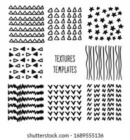 Hand drawn textures, template, vector design