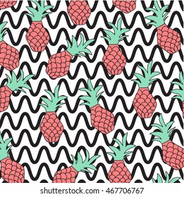 Hand drawn textures. Vector. pattern and geometric elements. Modern abstract design poster, cover. pineapple.