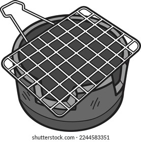 Hand Drawn Thai Brazier illustration isolated on background