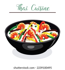 Hand drawn Thai food, Clipart Thai Cuisine