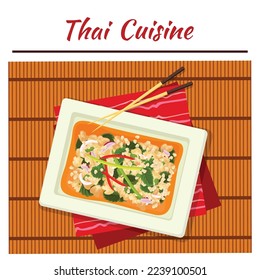 Hand drawn Thai food, Clipart Thai Cuisine