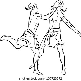 hand drawn thai martial art and muay thai boran 