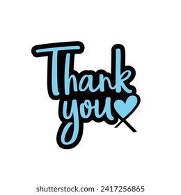 Hand Drawn Thank You Calligraphy Text Vector Design.