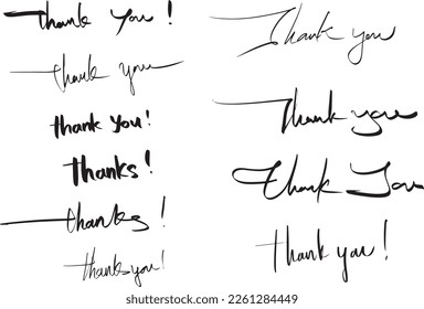 Hand drawn, thank you sign, typography for card,  text letter