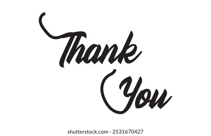 Hand drawn Thank You writing lettering text icon. vector illustration.