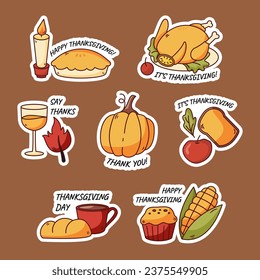 Hand drawn Thanksgiving dinner sticker