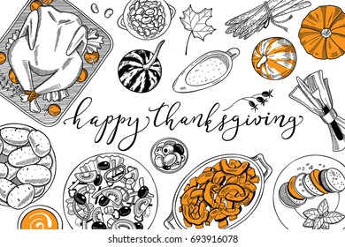 Hand Drawn Thanksgiving Food Doodles