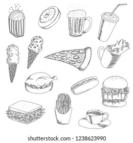 Hand drawn Thanksgiving foods