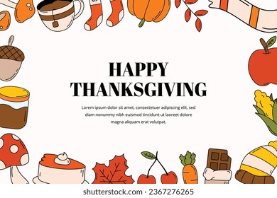 Hand Drawn Thanksgiving Frame Background