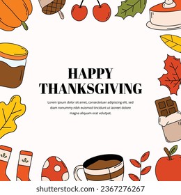 Hand Drawn Thanksgiving Frame Background
