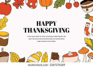 Hand Drawn Thanksgiving Frame Background