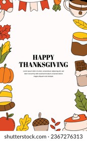 Hand Drawn Thanksgiving Frame Background