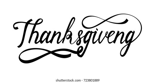 hand drawn thanksgiving lettering greeting phrase thanksgiving day