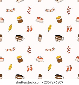 Hand Drawn Thanksgiving Pattern Background