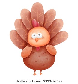 Hand drawn thanksgiving turkey element illustration.