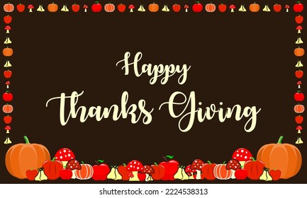 Hand drawn Thanksgiving typography poster. Celebration quote "Happy Thanksgiving" on textured background for postcard, autumn icon, logo or badge.