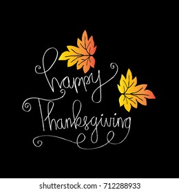 Hand drawn Thanksgiving typography poster.