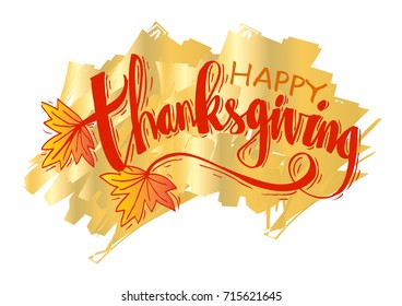 Hand drawn Thanksgiving typography poster.