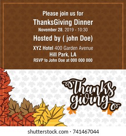 Hand drawn Thanksgiving typography poster.