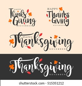 Hand drawn Thanksgiving typography. Thanksgiving vector vintage style calligraphy for Poster, Postcard and Invitation card